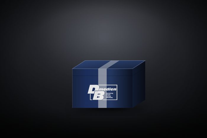 Präsentbox mit Deckel und umlaufendem Band, Studioaufnahme